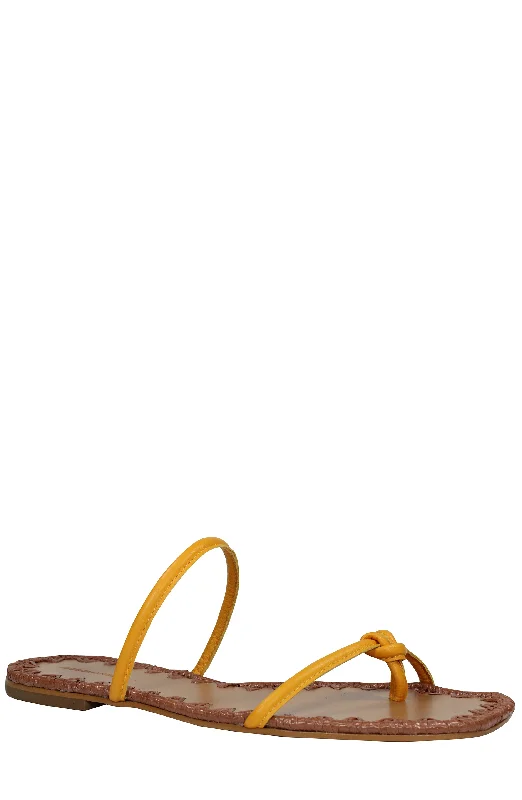 BALI YELLOW LEATHER FLAT SANDAL