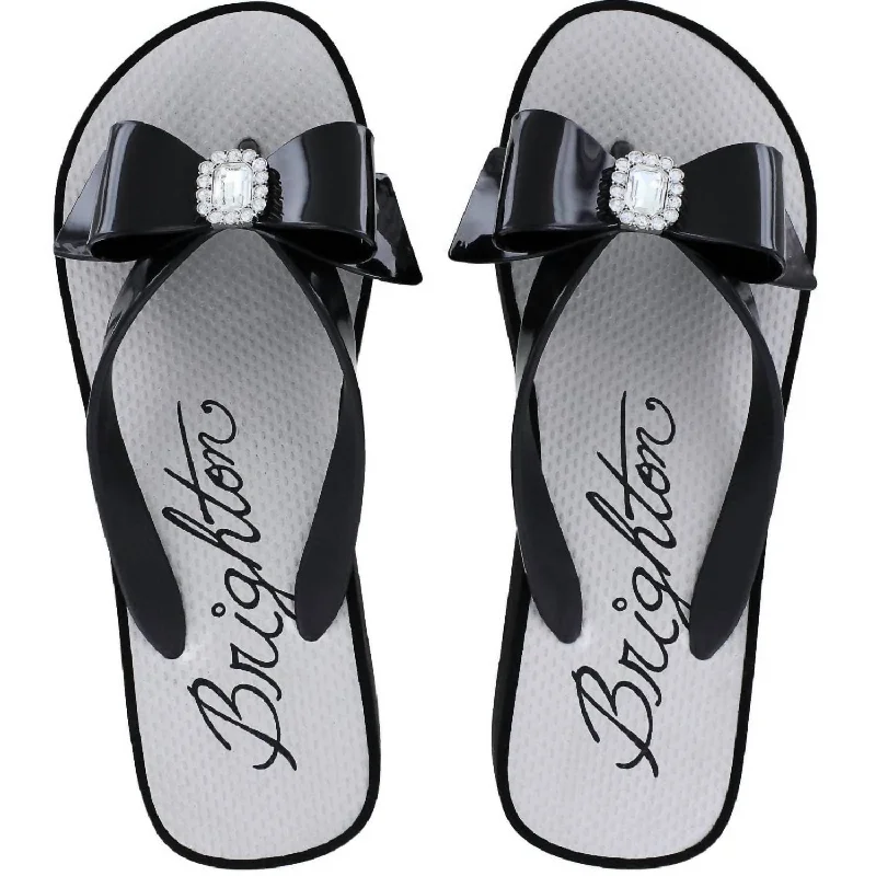 Bowie Wedge Flip Flops In Black