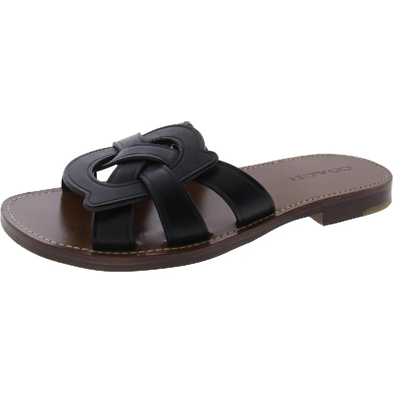 Coach Womens Issa Leather Slip On Flip-Flops