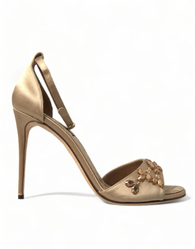 Dolce & Gabbana Crystal Embellished Heel Women's Sandals