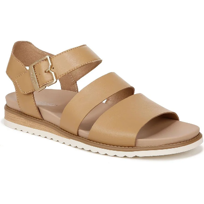 Dr. Scholl's Shoes Womens Island Glow Faux Leather Square Toe Slingback Sandals