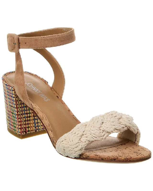 Johnny Was Braid Block Suede Sandal