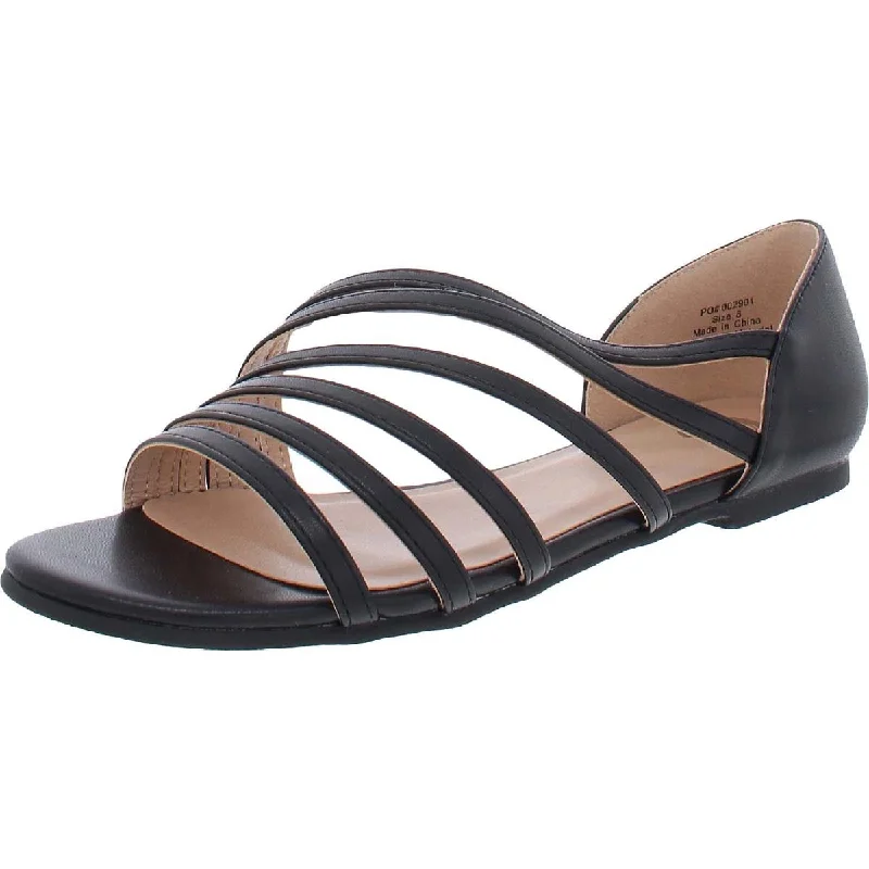 Journee Collection Womens Faux Leather D'orsay Strappy Sandals