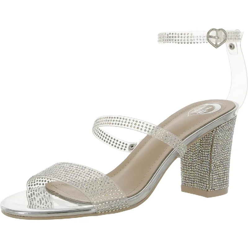 LALA IKAI Womens Rhinestone Ankle Strap Heels