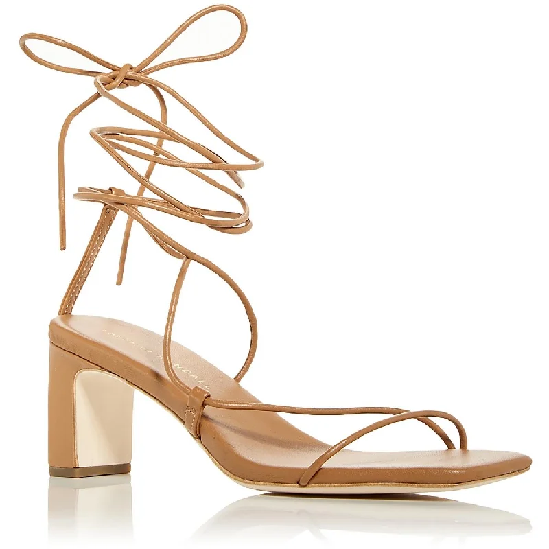 Loeffler Randall Womens Cosette-N Leather Ankle Strap Heels