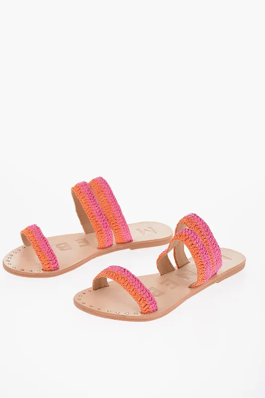 Manebi Two-Tone 3-Bands Yacata'n Raffia Sandals