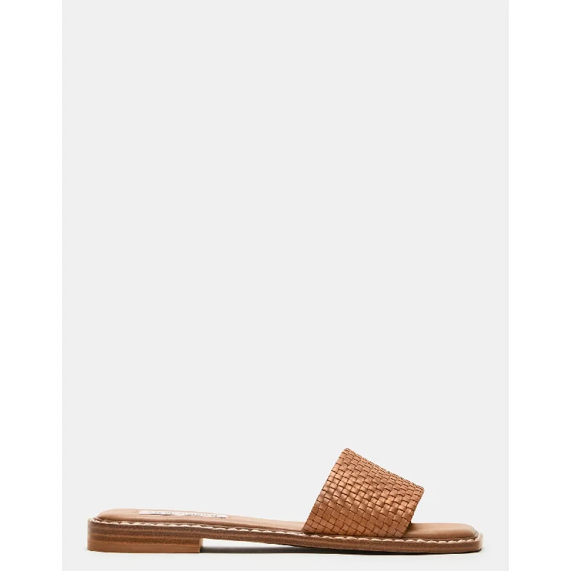 Sandra Woven Tan Leather