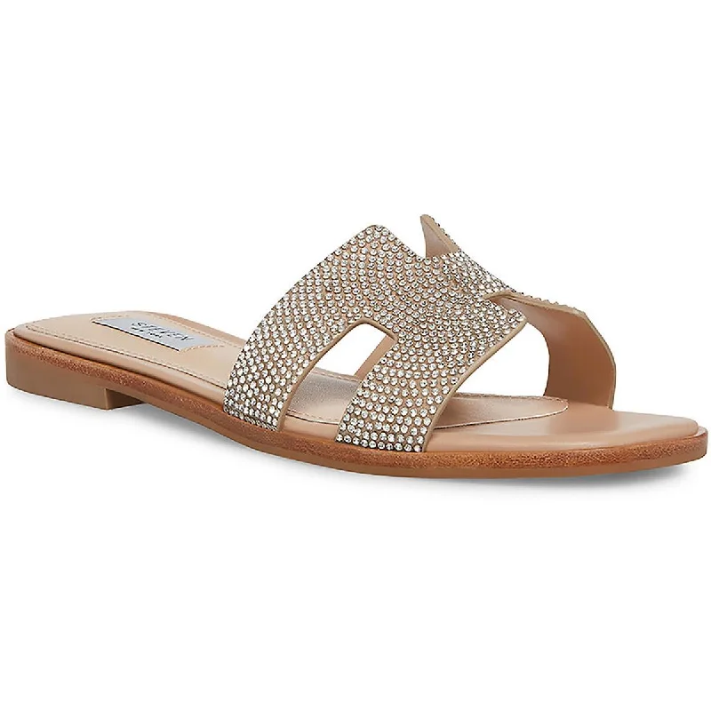 Steve Madden Womens Hadyn Cut-Out Open Toe Slide Sandals