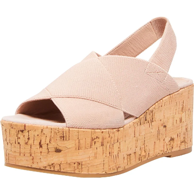 Steven By Steve Madden Womens Caly Knit Cork Platforms