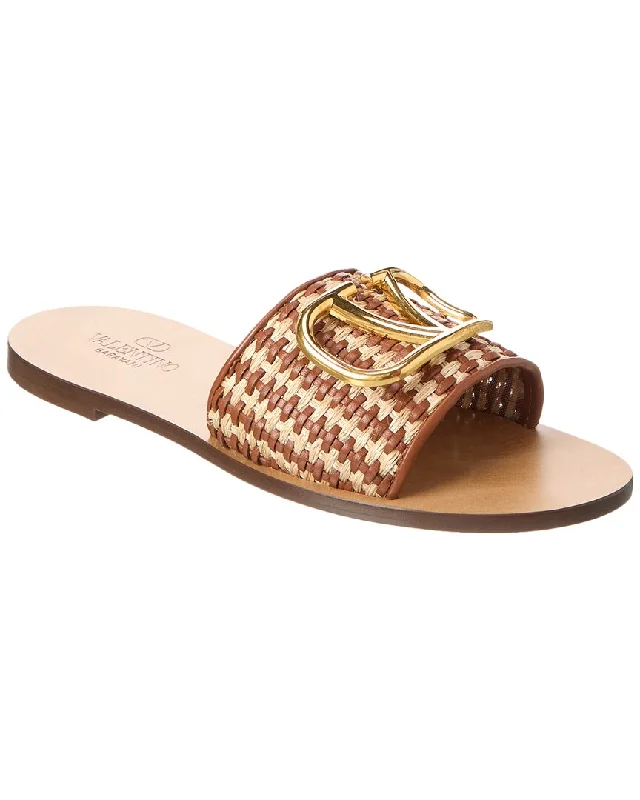 Valentino VLogo Woven Leather Sandal