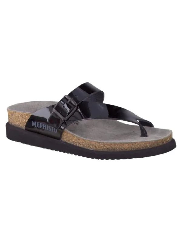 Women's Helen Classic Sandal In Black Patent