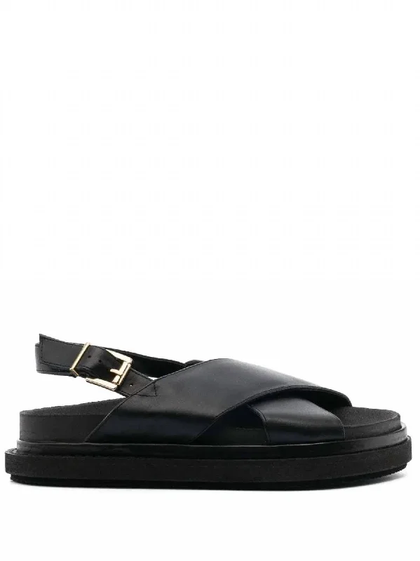 Women's Marshmallow Sandal In Total Black