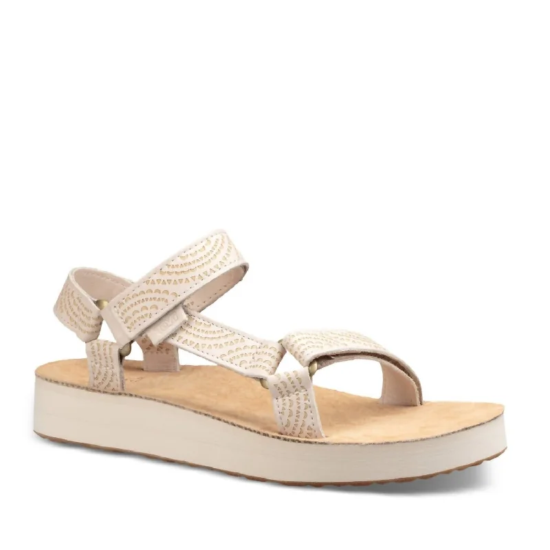 Women's Midform Universal Geometric Sandal In White Swan