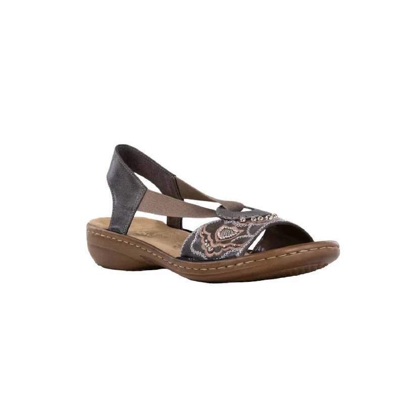 Women's Rieker Regina Sandals In 45 Smoke