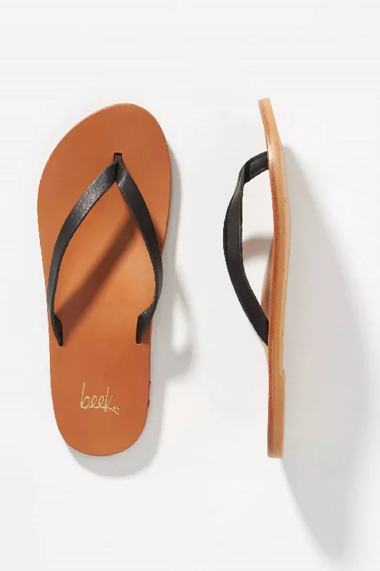 Women's Seabird Thong Sandal In Black/tan