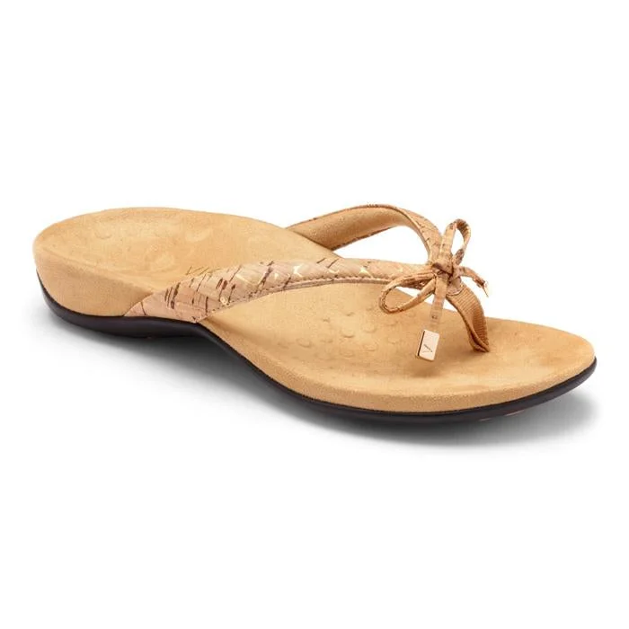 Womens Vionic Bella Toe Post Sandal Gold Cork