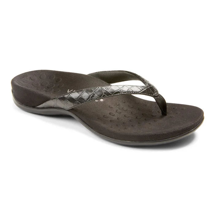 Womens Vionic Dillon Croc Toe Post Sandal Black