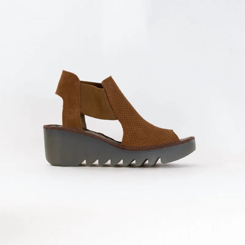 Women's Wedge Sandal In Suede Cognac