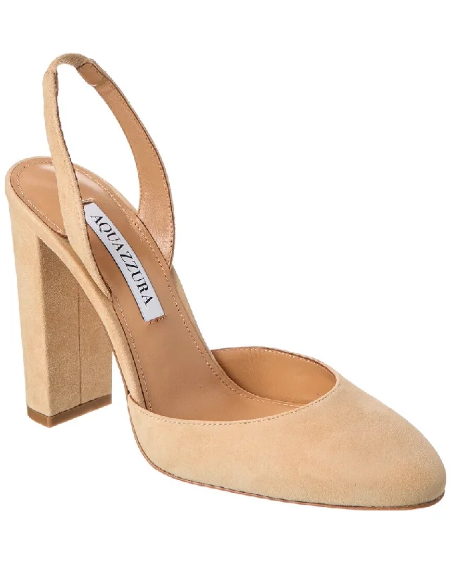 Aquazzura Talita 105 Suede Slingback Pump