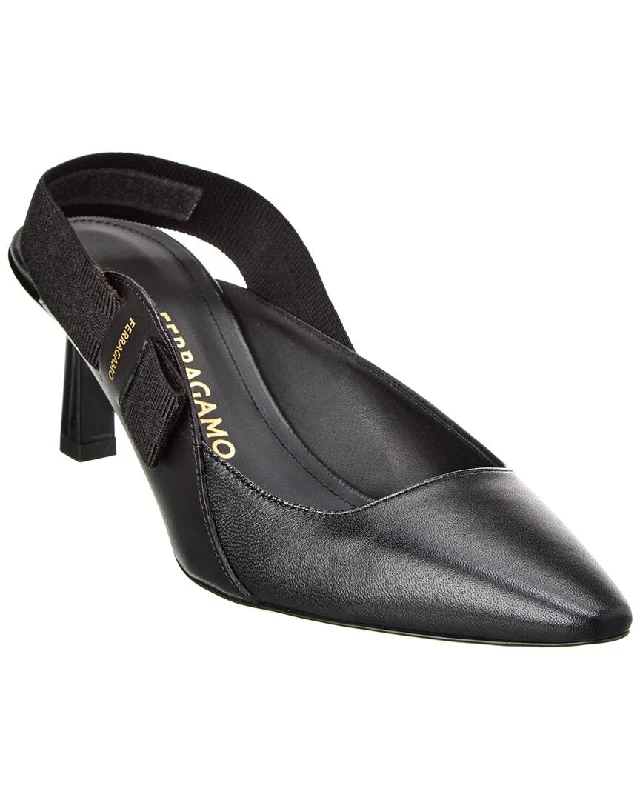 Ferragamo Vara Leather Slingback Pump