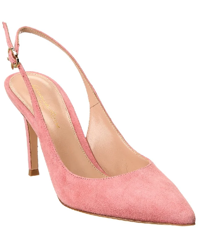 Gianvito Rossi Ribbon Sling 85 Suede Pump