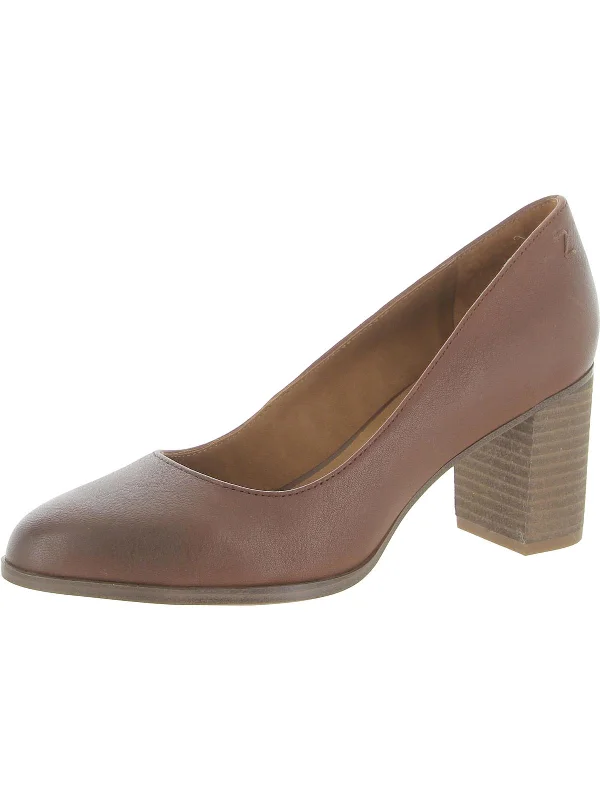 Gloria Womens Leather Slip-On Pumps