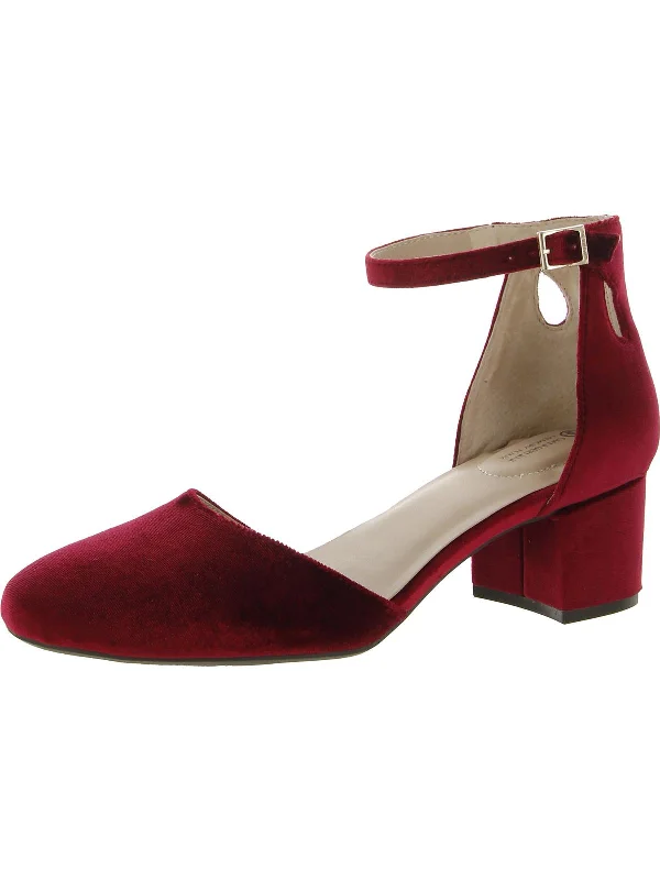 Izzee Womens Suede Ankle Strap D'Orsay Heels