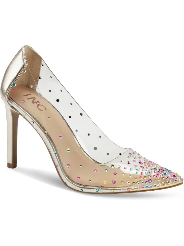 Katey Womens Slip On Rhinestone Pumps