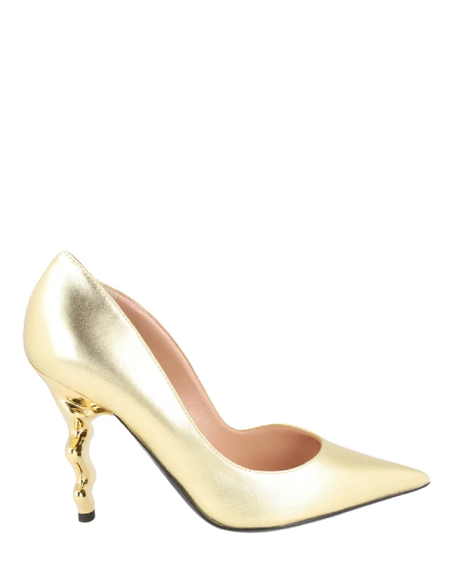 Metallic Sculpted-Heel Pumps