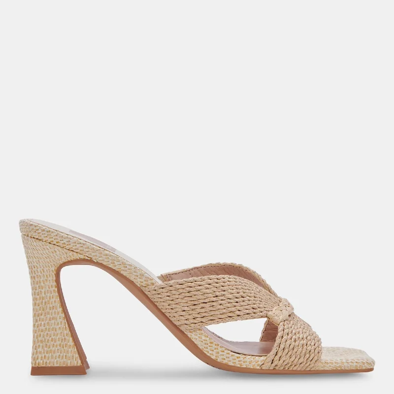 Nitro Wide Heels Lt Natural Raffia