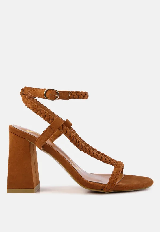 smoosh braided block heel sandals