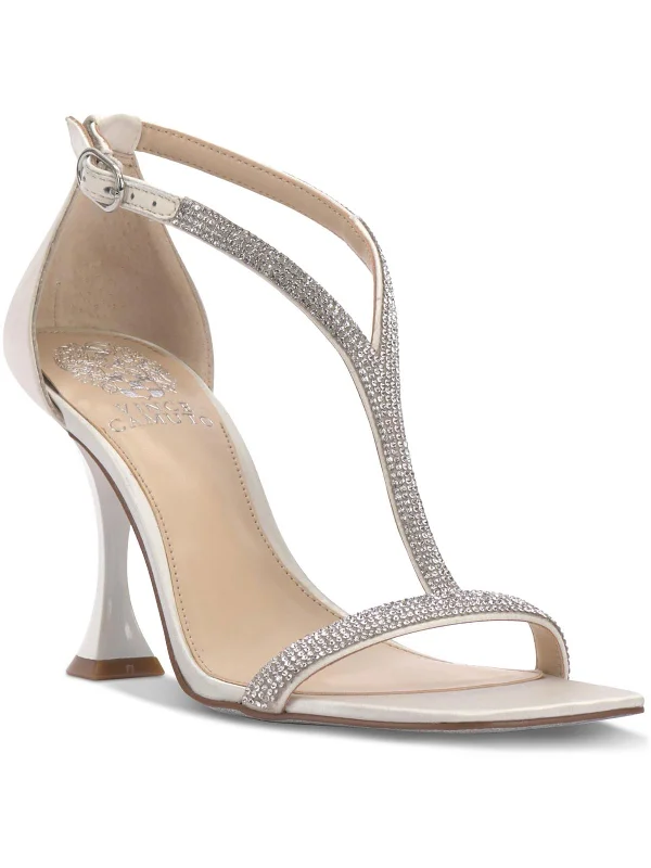 Sorthand  Womens Satin Jeweled Pumps