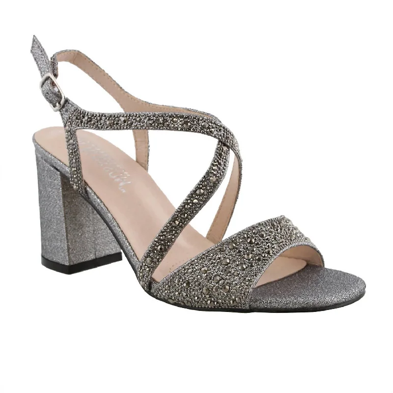 Women's Criss Cross Heels In Pewter