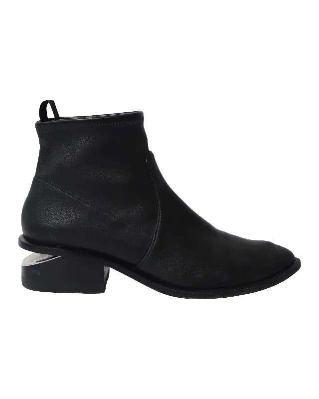 Alexander Wang Kori Cutout Ankle Boots In Black Leather