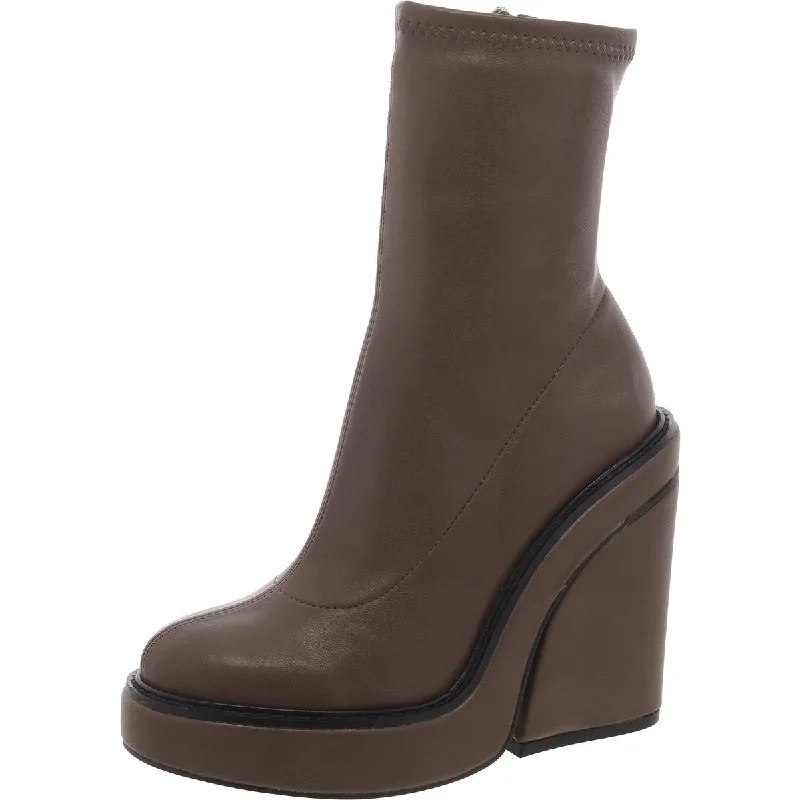 All Out Womens Faux Leather Zipper Ankle Boots