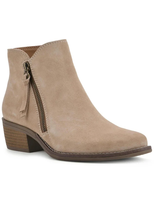 Altos Womens Suede Block Heel Ankle Boots