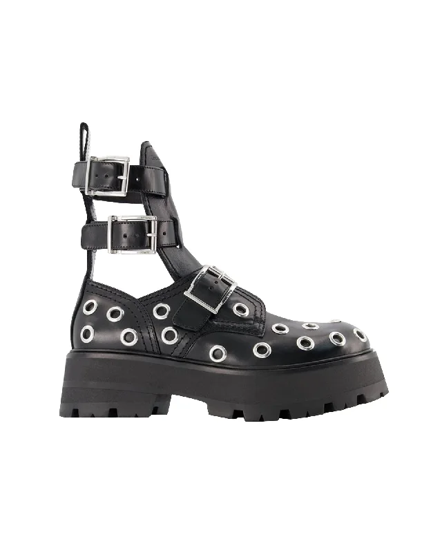 Ankle Boots - Alexander Mcqueen - Black/White - Leather