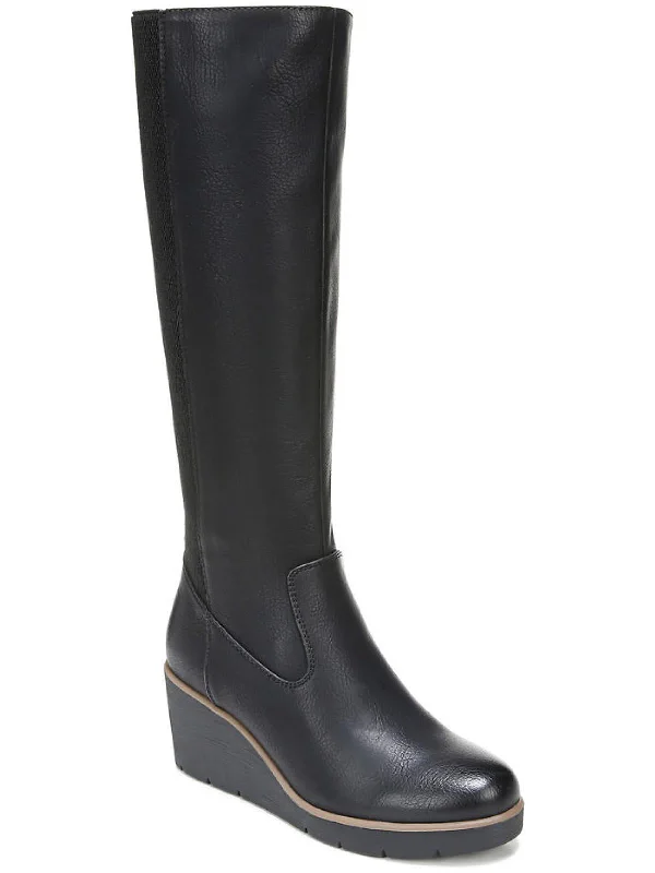 Approve Womens Faux Leather Tall Knee-High Boots