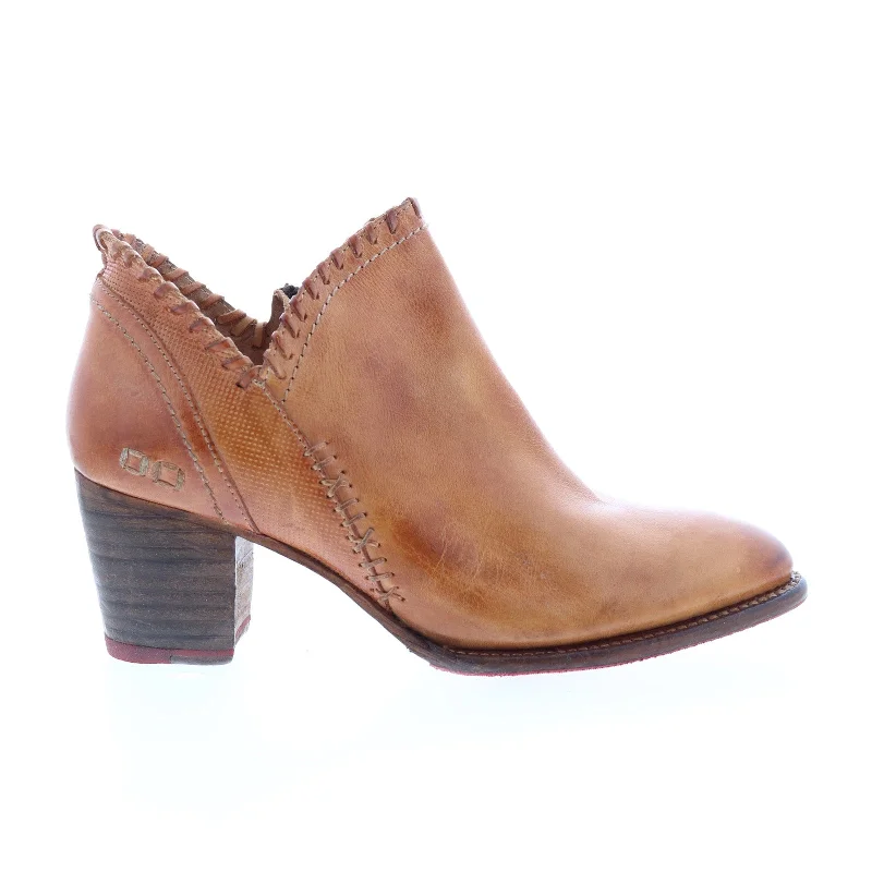 Bed Stu Carla F393009 Womens Brown Leather Zipper Ankle & Booties Boots