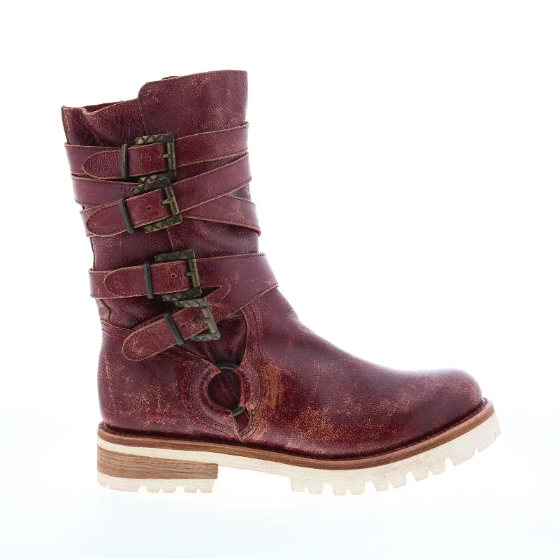 Bed Stu Judy F311035 Womens Burgundy Leather Lace Up Casual Dress Boots