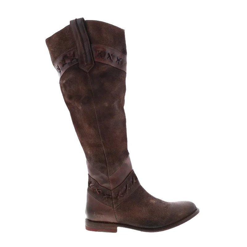 Bed Stu Midge F321002 Womens Brown Leather Zipper Knee High Boots