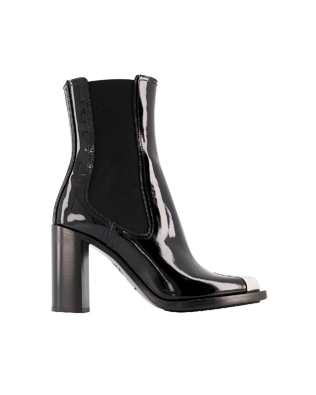 Boots in Black/Silver Leather