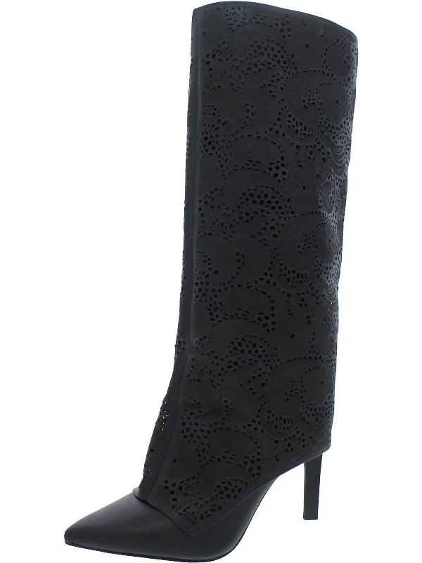 Brykia 2 Womens Faux Leather Pointed Toe Knee-High Boots