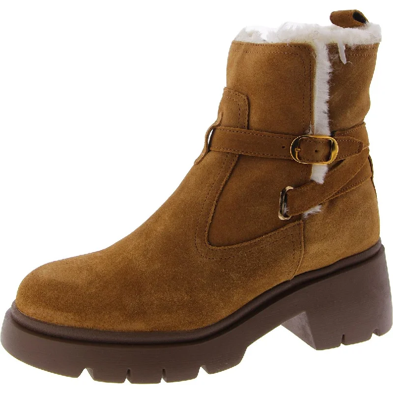 COLLETA Womens Leather Lugged Sole Winter & Snow Boots