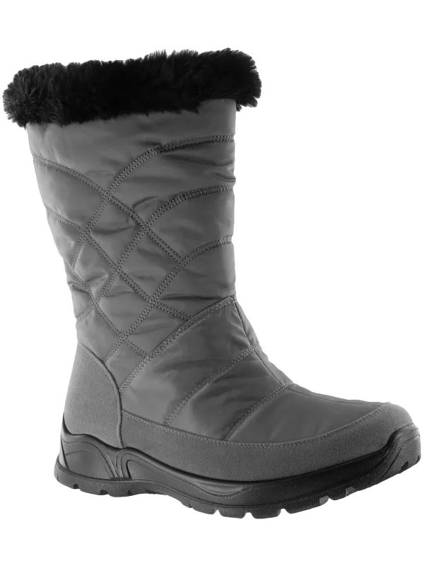 Cuddle Womens Faux Fur Lined Zipper Winter & Snow Boots