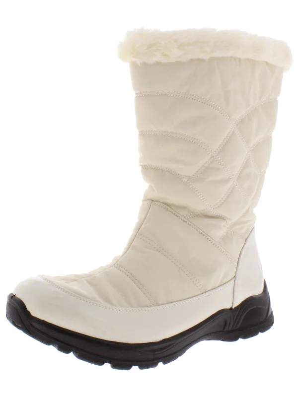 Cuddle Womens Quilted Faux Fur Winter Boots