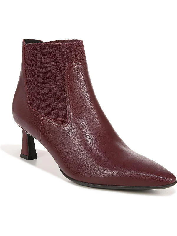 Daya Womens Leather Pointed Toe Chelsea Boots