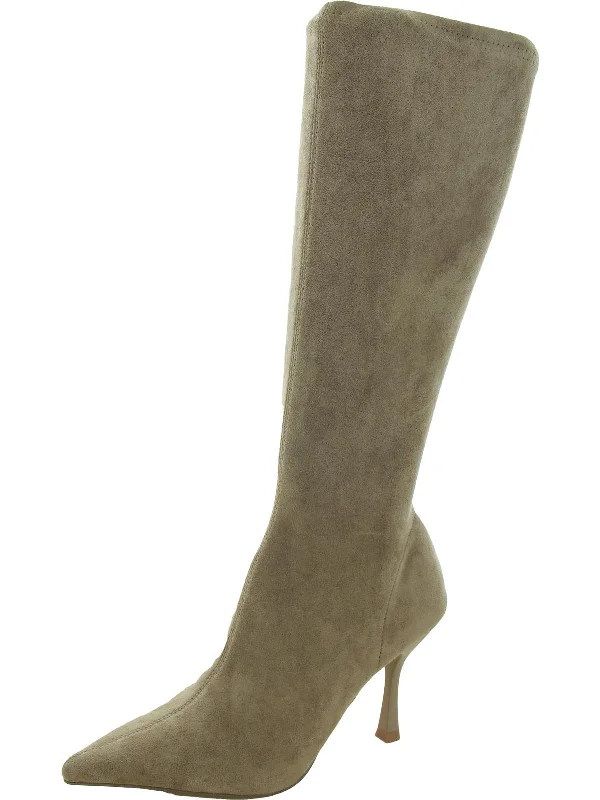 Drea Womens Faux Suede Tall Knee-High Boots