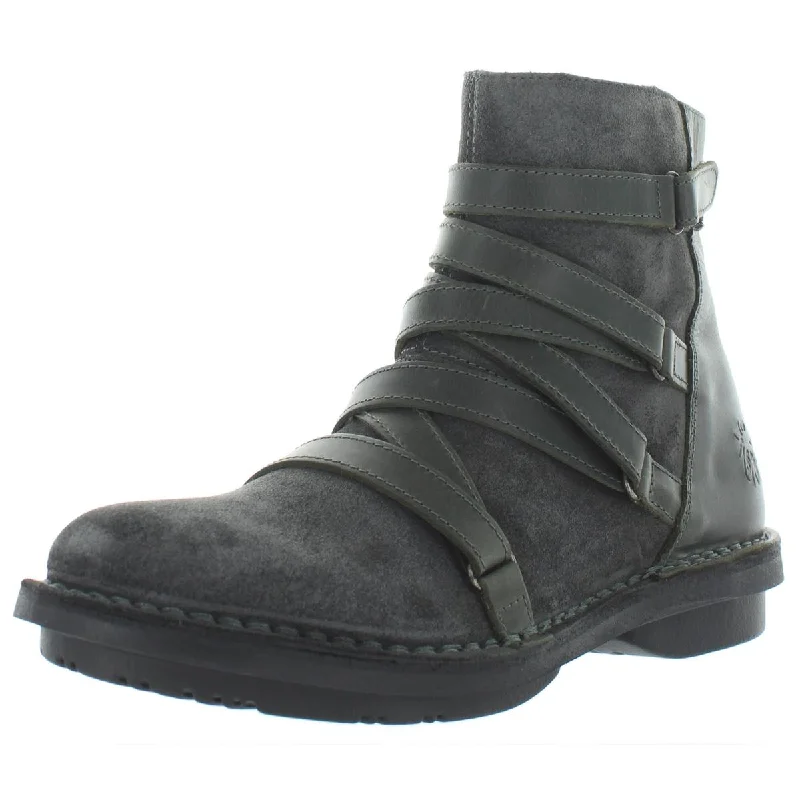 FELT005FLY Womens Suede Strappy Dress Boots