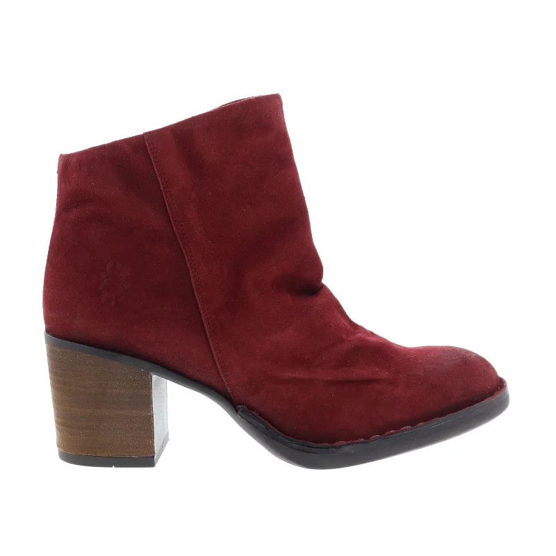 Fly London Bell BELL061FLY-002 Womens Red Suede Ankle & Booties Boots